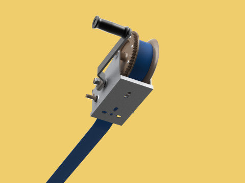 HAND LEVER CRANK WINCHES HOIST BELT WEBBING STRAP LIFT CRANE TON 3D Model