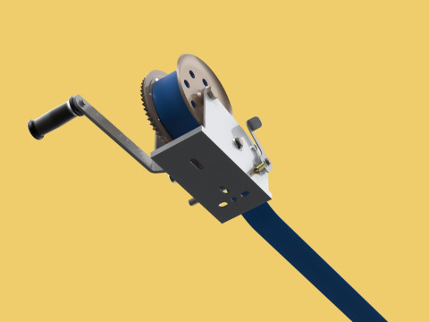 HAND LEVER CRANK WINCHES HOIST BELT WEBBING STRAP LIFT CRANE TON 3D Model