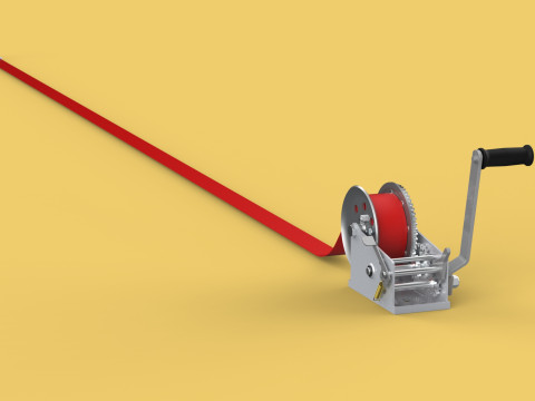 HOOK HEAVY DUTY HAND LEVER CRANK WINCH STEEL BELT WEBBING STRAP 3D Model