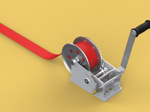 HOOK HEAVY DUTY HAND LEVER CRANK WINCH STEEL BELT WEBBING STRAP 3D Model