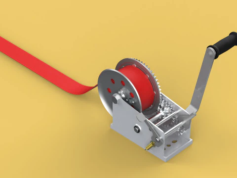 HOOK HEAVY DUTY HAND LEVER CRANK WINCH STEEL BELT WEBBING STRAP 3D Model