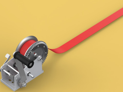 HOOK HEAVY DUTY HAND LEVER CRANK WINCH STEEL BELT WEBBING STRAP 3D Model