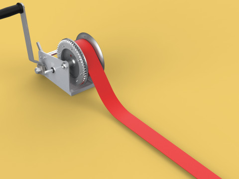 HOOK HEAVY DUTY HAND LEVER CRANK WINCH STEEL BELT WEBBING STRAP 3D Model