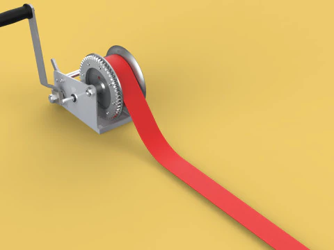 HOOK HEAVY DUTY HAND LEVER CRANK WINCH STEEL BELT WEBBING STRAP 3D Model