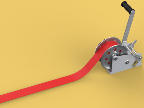 HOOK HEAVY DUTY HAND LEVER CRANK WINCH STEEL BELT WEBBING STRAP 3D Model