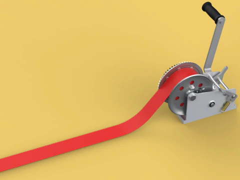 HOOK HEAVY DUTY HAND LEVER CRANK WINCH STEEL BELT WEBBING STRAP 3D Model
