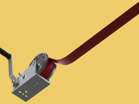 HOOK HEAVY DUTY HAND LEVER CRANK WINCH STEEL BELT WEBBING STRAP 3D Model