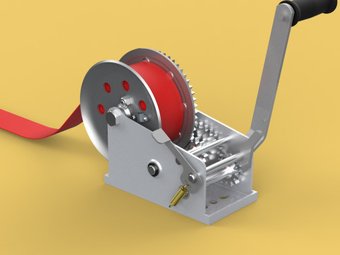 HOOK HEAVY DUTY HAND LEVER CRANK WINCH STEEL BELT WEBBING STRAP 3D Model