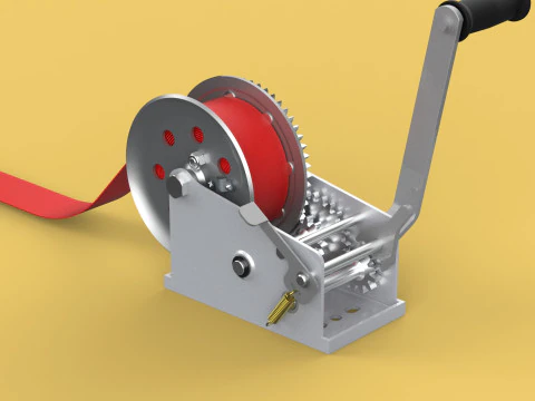 HOOK HEAVY DUTY HAND LEVER CRANK WINCH STEEL BELT WEBBING STRAP 3D Model