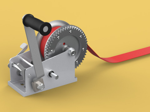 HOOK HEAVY DUTY HAND LEVER CRANK WINCH STEEL BELT WEBBING STRAP 3D Model