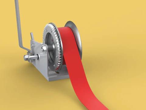 HOOK HEAVY DUTY HAND LEVER CRANK WINCH STEEL BELT WEBBING STRAP 3D Model