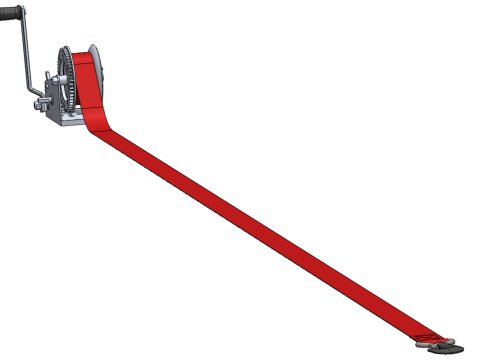HOOK HEAVY DUTY HAND LEVER CRANK WINCH STEEL BELT WEBBING STRAP 3D Model