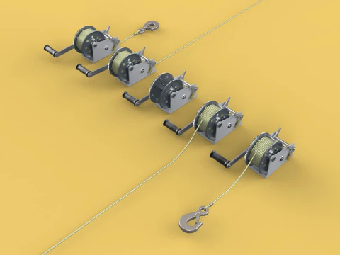 VİN&Ccedil;LER EL KRANKLI VİN&Ccedil; VİN&Ccedil; TEL KALDIRICI HALAT SAPAN KANCASI VİN&Ccedil; 3D Model