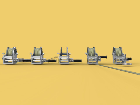 WINCHES HAND CRANK WINCH HOIST WIRE LIFTER ROPE SLING HOOK CRANE 3D Model