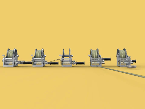 WINCHES HAND CRANK WINCH HOIST WIRE LIFTER ROPE SLING HOOK CRANE 3D Model