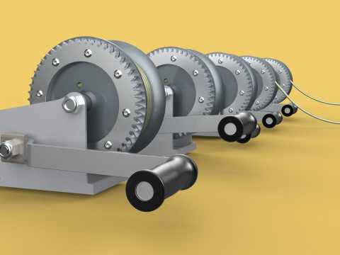 WINCHES HAND CRANK WINCH HOIST WIRE LIFTER ROPE SLING HOOK CRANE 3D Model