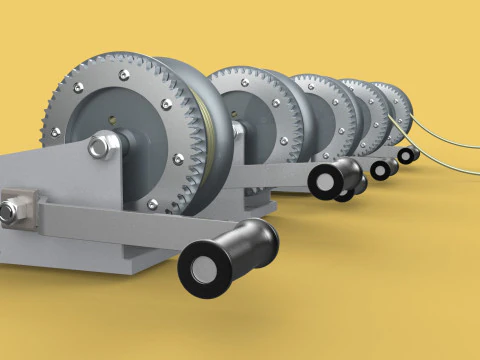 WINCHES HAND CRANK WINCH HOIST WIRE LIFTER ROPE SLING HOOK CRANE 3D Model