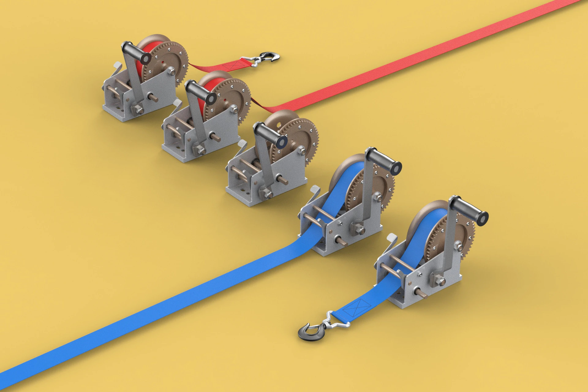 GUINCHOS MANIVELA GUINCHO GUINCHO CINTO CORREIA GANCHO GUINDASTE TON Modelo 3D .c4d .max .obj .3ds .fbx .stl .blend 