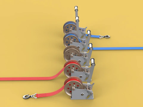 GUINCHOS MANIVELA GUINCHO GUINCHO CINTO CORREIA GANCHO GUINDASTE TON Modelo 3D