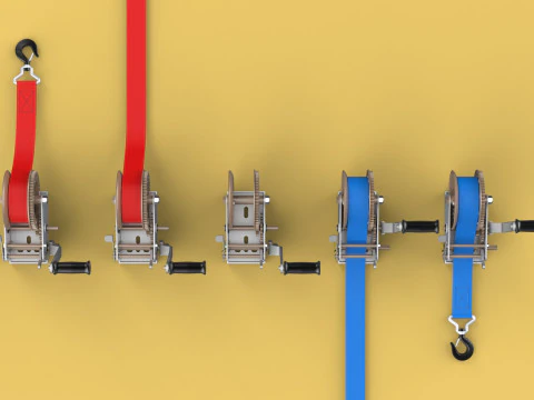 GUINCHOS MANIVELA GUINCHO GUINCHO CINTO CORREIA GANCHO GUINDASTE TON Modelo 3D