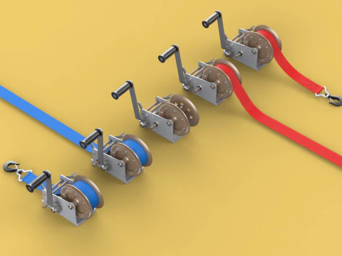 GUINCHOS MANIVELA GUINCHO GUINCHO CINTO CORREIA GANCHO GUINDASTE TON Modelo 3D