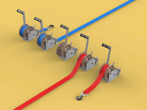 GUINCHOS MANIVELA GUINCHO GUINCHO CINTO CORREIA GANCHO GUINDASTE TON Modelo 3D