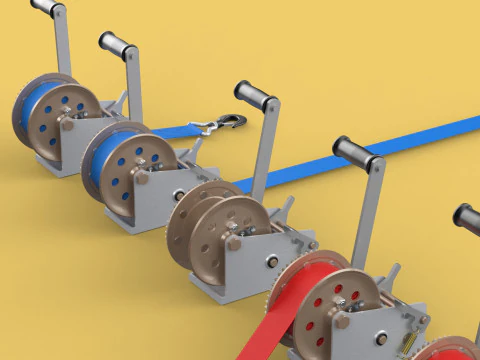 GUINCHOS MANIVELA GUINCHO GUINCHO CINTO CORREIA GANCHO GUINDASTE TON Modelo 3D