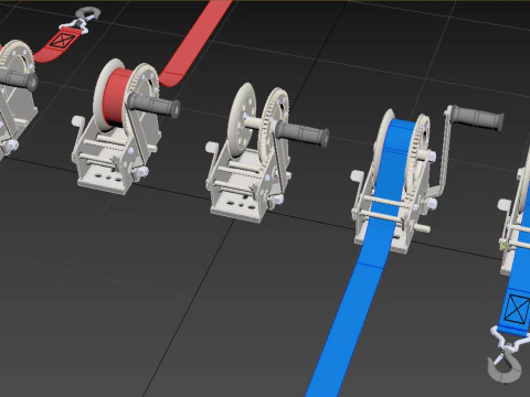 GUINCHOS MANIVELA GUINCHO GUINCHO CINTO CORREIA GANCHO GUINDASTE TON Modelo 3D