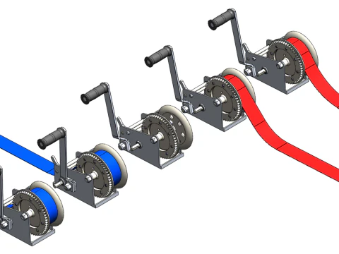 GUINCHOS MANIVELA GUINCHO GUINCHO CINTO CORREIA GANCHO GUINDASTE TON Modelo 3D