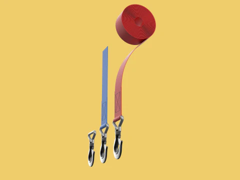 STANDARD HOOKS LIFTING CRANE STEEL HOOK HOIST BELT WEBBING STRAP 3D Model