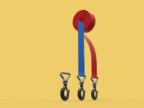 STANDARD HOOKS LIFTING CRANE STEEL HOOK HOIST BELT WEBBING STRAP 3D Model