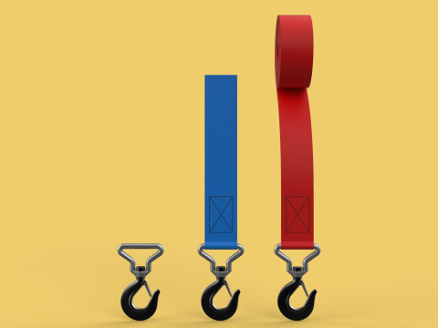 STANDARD HOOKS LIFTING CRANE STEEL HOOK HOIST BELT WEBBING STRAP 3D Модель
