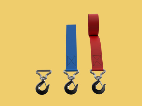 STANDARD HOOKS LIFTING CRANE STEEL HOOK HOIST BELT WEBBING STRAP 3D Модель