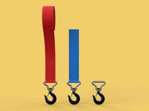 STANDARD HOOKS LIFTING CRANE STEEL HOOK HOIST BELT WEBBING STRAP 3D Model