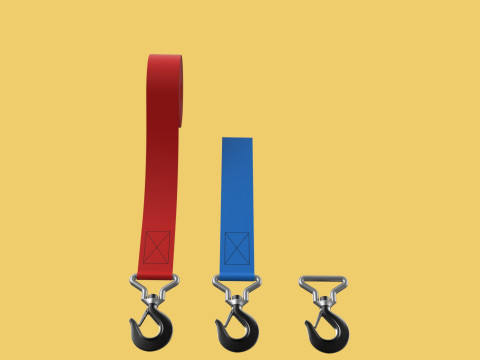 STANDARD HOOKS LIFTING CRANE STEEL HOOK HOIST BELT WEBBING STRAP 3D Модель
