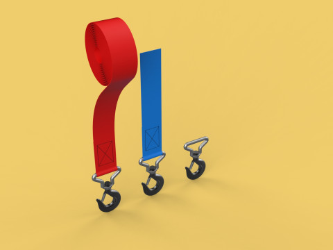 STANDARD HOOKS LIFTING CRANE STEEL HOOK HOIST BELT WEBBING STRAP 3D Модель