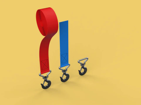 STANDARD HOOKS LIFTING CRANE STEEL HOOK HOIST BELT WEBBING STRAP 3D Model
