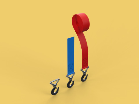STANDARD HOOKS LIFTING CRANE STEEL HOOK HOIST BELT WEBBING STRAP 3D Модель