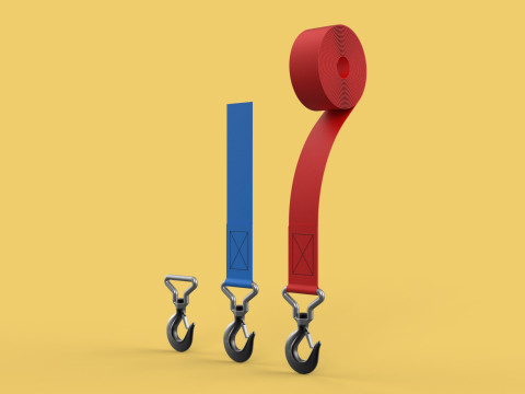 STANDARD HOOKS LIFTING CRANE STEEL HOOK HOIST BELT WEBBING STRAP 3D Модель