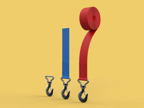STANDARD HOOKS LIFTING CRANE STEEL HOOK HOIST BELT WEBBING STRAP 3D Model