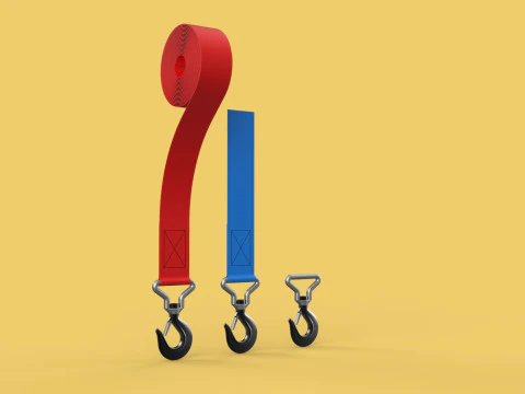 STANDARD HOOKS LIFTING CRANE STEEL HOOK HOIST BELT WEBBING STRAP 3D Model