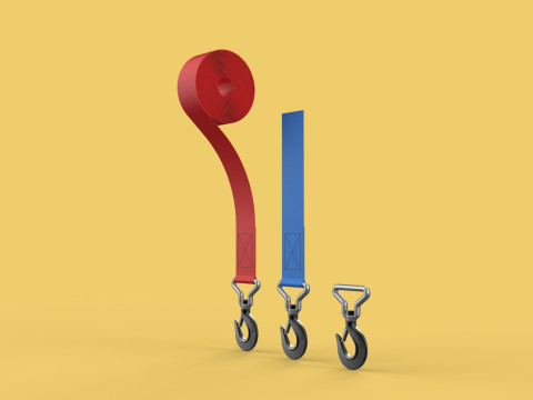 STANDARD HOOKS LIFTING CRANE STEEL HOOK HOIST BELT WEBBING STRAP 3D Модель