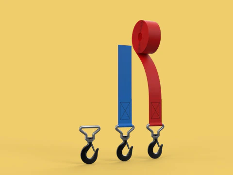 STANDARD HOOKS LIFTING CRANE STEEL HOOK HOIST BELT WEBBING STRAP 3D Model