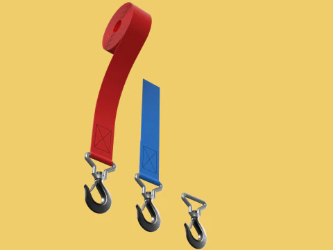 STANDARD HOOKS LIFTING CRANE STEEL HOOK HOIST BELT WEBBING STRAP 3D Model