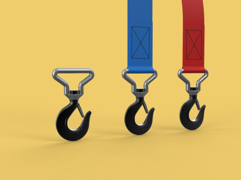 STANDARD HOOKS LIFTING CRANE STEEL HOOK HOIST BELT WEBBING STRAP 3D Модель