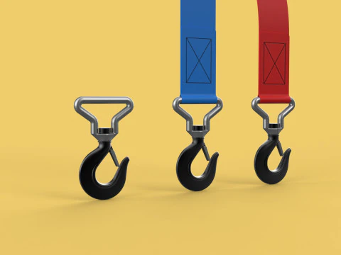 STANDARD HOOKS LIFTING CRANE STEEL HOOK HOIST BELT WEBBING STRAP 3D Model