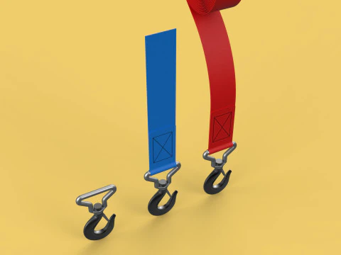 STANDARD HOOKS LIFTING CRANE STEEL HOOK HOIST BELT WEBBING STRAP 3D Model
