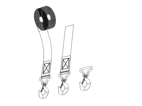 STANDARD HOOKS LIFTING CRANE STEEL HOOK HOIST BELT WEBBING STRAP 3D Model