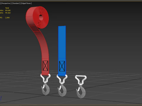 STANDARD HOOKS LIFTING CRANE STEEL HOOK HOIST BELT WEBBING STRAP 3D Model