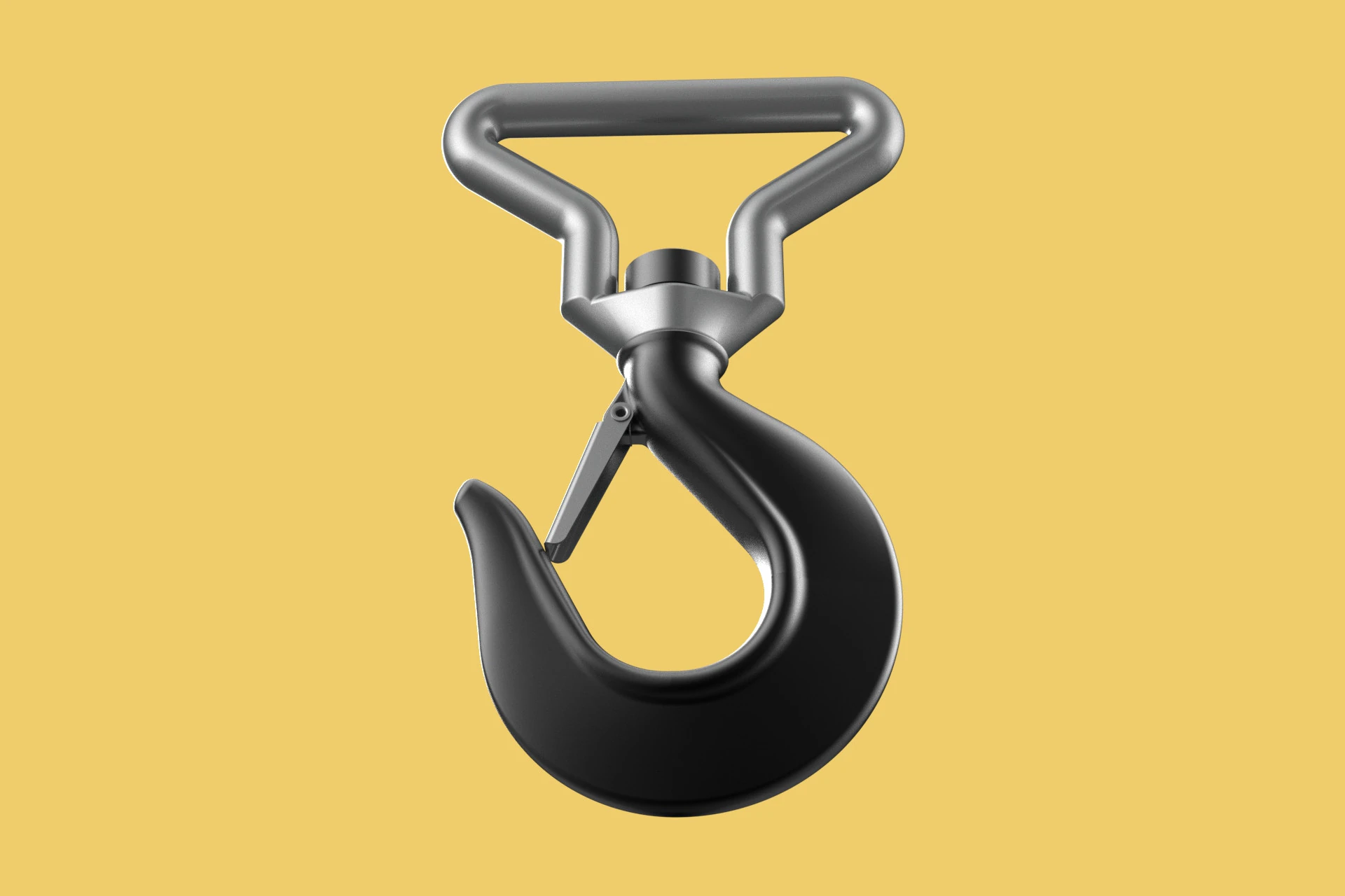 FORGED SINGLE LIFTING CRANE TON HOOK HOIST LATCH ALLOY STEEL 3D Model .c4d .max .obj .3ds .fbx .stl .blend 